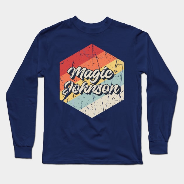 Magic Johnson Retro Long Sleeve T-Shirt by Arestration